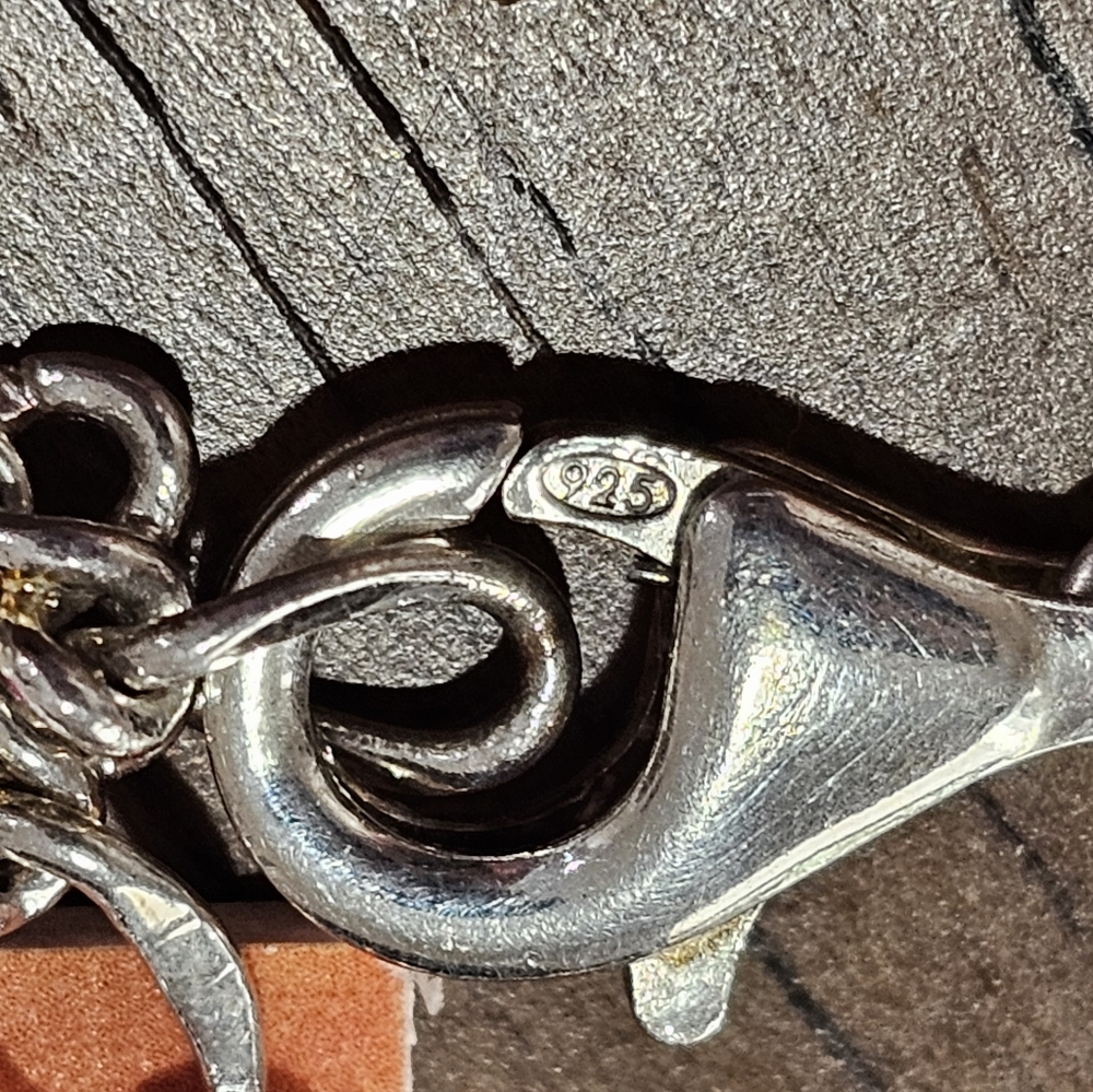 Pearl and 925 Silver Figaro Chain Bracelet Vintage - Picture 12 of 13